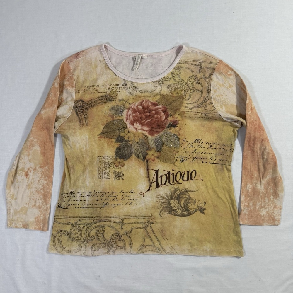 Susan Lawrence Y2K Floral Artsy Shirt Size XL